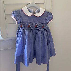 Anavini Smocked sailboat Dress 12M